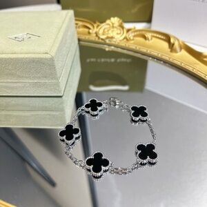 Van Cleef & Arpels Vintage Alhambra Bracelet  Silver  Onyx & Diamond